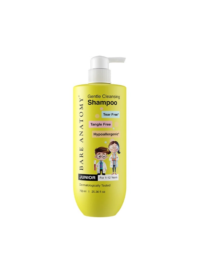 BARE ANATOMY Gentle Cleansing Kids Shampoo for 1-12 Yrs | Tear-Free & Hypoallergenic pH 5.5 | Coconut Milk Protein & Vitamin E | Sulphate Free | 750ml - Image 1