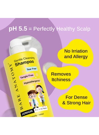 Gentle Cleansing Kids Shampoo for 1-12 Yrs | Tear-Free & Hypoallergenic pH 5.5 | Coconut Milk Protein & Vitamin E | Sulphate Free | 750ml - view 3