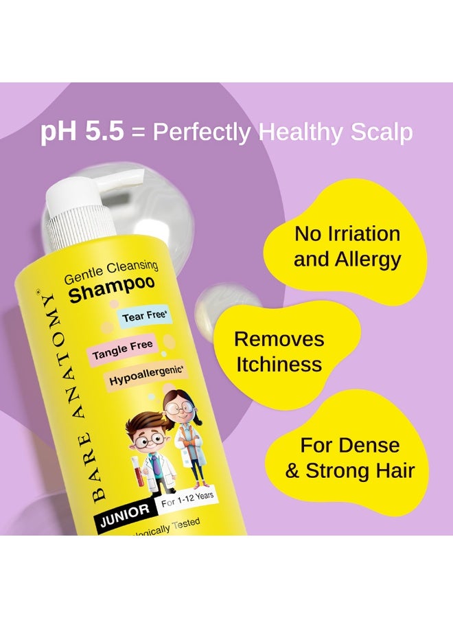 BARE ANATOMY Gentle Cleansing Kids Shampoo for 1-12 Yrs | Tear-Free & Hypoallergenic pH 5.5 | Coconut Milk Protein & Vitamin E | Sulphate Free | 750ml - Image 3