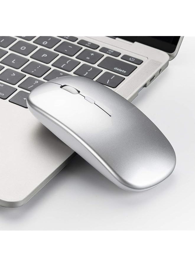 Computer Accessory Wireless 2.4G Mouse Ultra Thin Silent Mouse Portable And Sleek Mice Mouse 10M 33Ft Wireless Transmission Silver