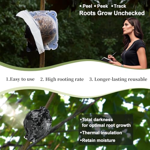 SupKing 8 Pcs Plant Rooting Grow Propagation Ball,Air Layering Kit,Clear Assisted Cutting Rooting,Reusable Plant Rooting Device,High Pressure Ball Grafting Device Root Box for Plants Rose. - Image 4