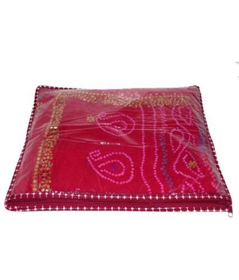 Kuber Industries Nylon Clothes Organizer For Wardrobe (Pack of 12) - Single Storage Organizer For Saree | Salwar Suit | Lehenga - Dress Organizer For Wardrobe - Single Saree Covers With Zip (Maroon) - Image 4