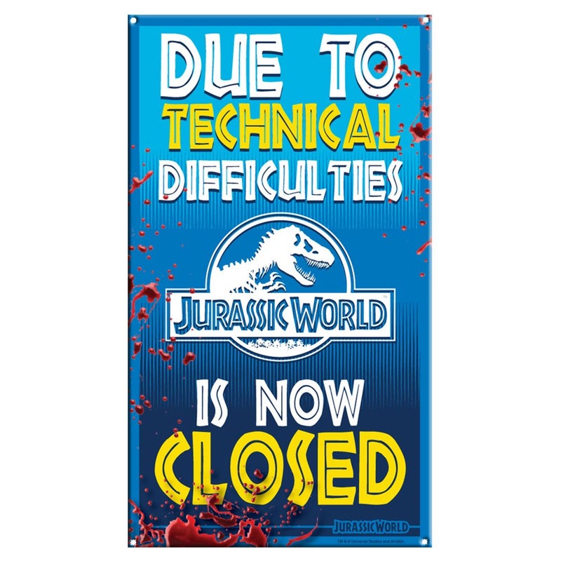 Factory Entertainment Jurassic World Ride Closed Medium Metal Sign - Image 2