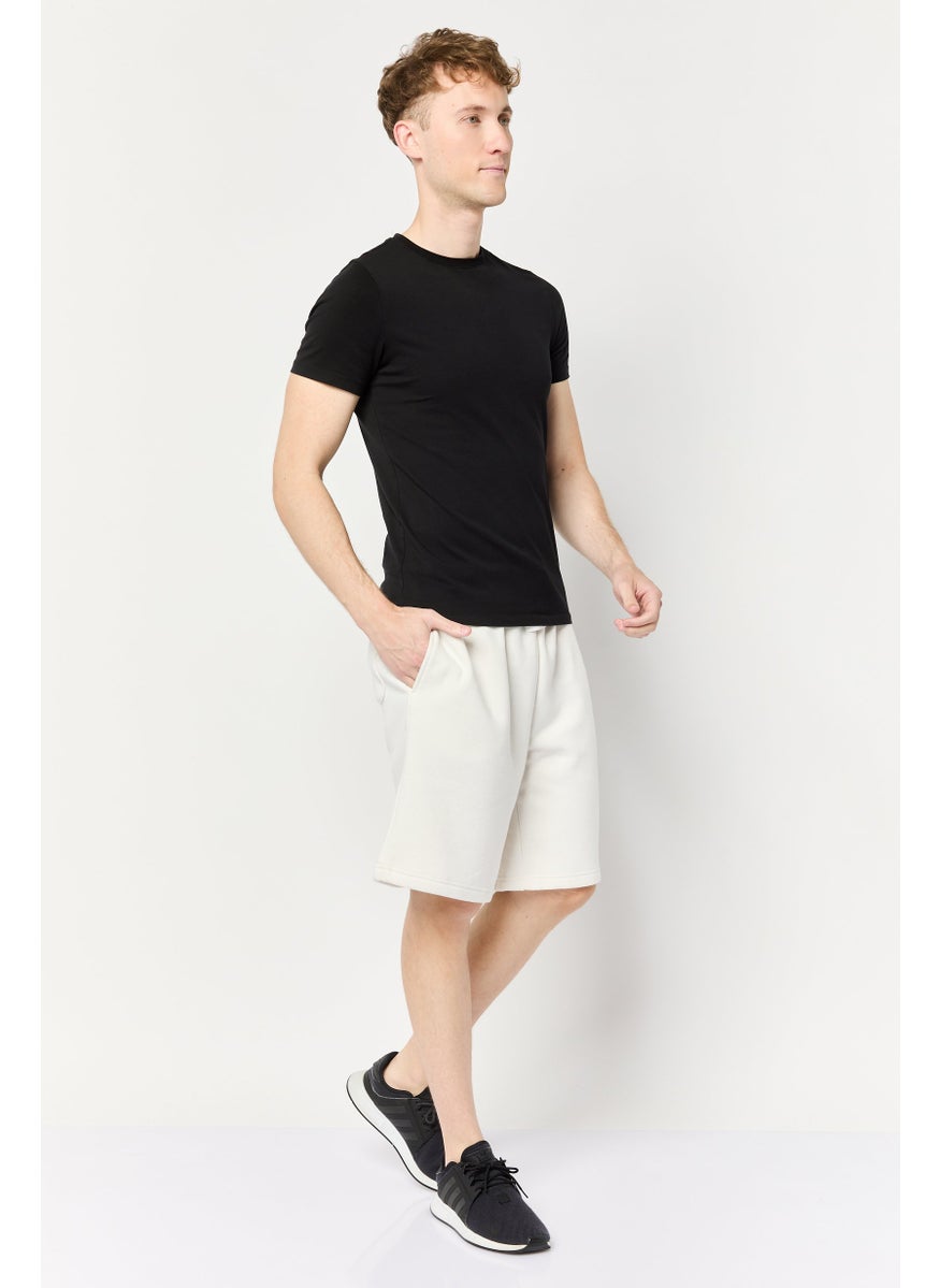 Algspar Men Brand Logo Basic Short, Off White  - Image 2