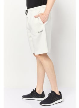 Algspar Men Brand Logo Basic Short, Off White  - Image 3