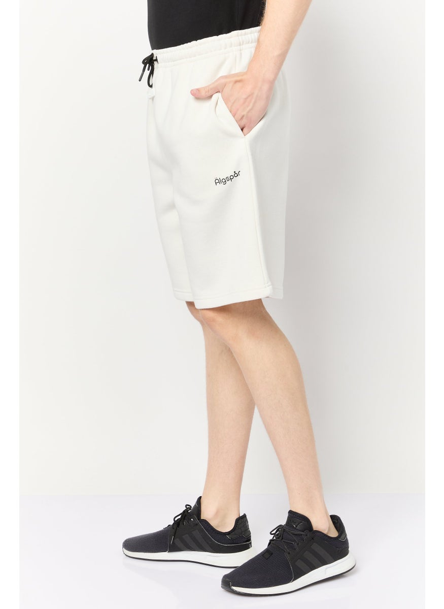 Algspar Men Brand Logo Basic Short, Off White  - Image 3