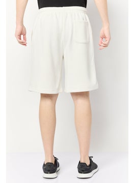 Algspar Men Brand Logo Basic Short, Off White  - Image 4