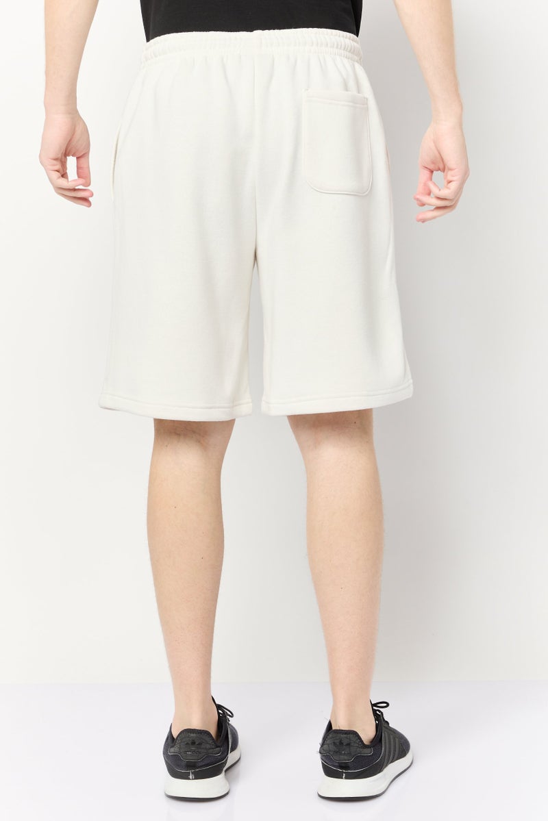 Algspar Men Brand Logo Basic Shorts, Off White - Image 4