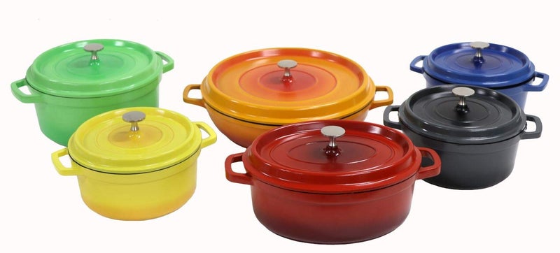 Get G.E.T. CA-008-G/BK Heiss Lightweight Cast Aluminum Braiser Pan/Casserole Dish, 4.5 Quart, Green - Image 2