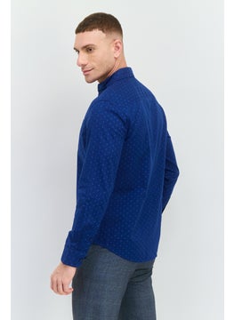 Levi's Men Slim Fit Long Sleeve Allover Print Casual Shirt, Blue  - Image 2