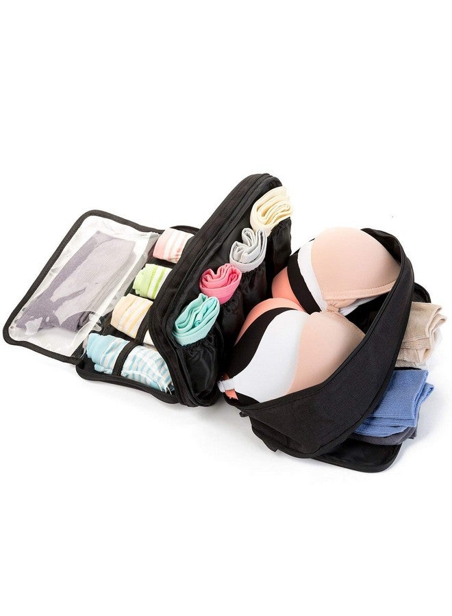 FORKLS حقيبة تخزين محمولة من FORKLS، حقيبة سفر متعددة الاستخدامات، حقيبة مستلزمات شخصية، حقيبة تخزين ملابس، منظم قماش، حقيبة صغيرة للملابس، منظم محمول، حقيبة مكياج (أسود) - Image 2