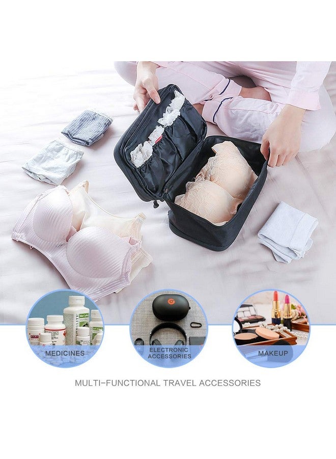 FORKLS حقيبة تخزين محمولة من FORKLS، حقيبة سفر متعددة الاستخدامات، حقيبة مستلزمات شخصية، حقيبة تخزين ملابس، منظم قماش، حقيبة صغيرة للملابس، منظم محمول، حقيبة مكياج (أسود) - Image 5