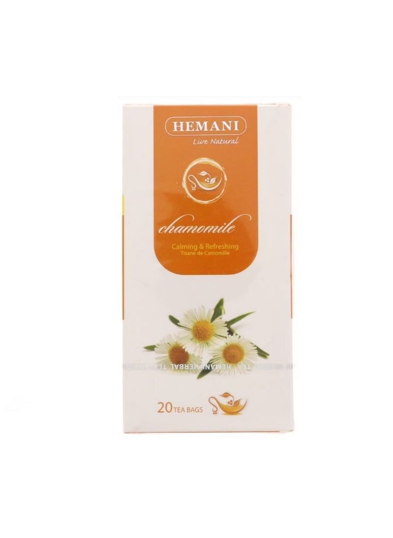 Herbal Tea Chamomile, promotes gastric secretions and improves the appetite, 20 Tea Bags in a box