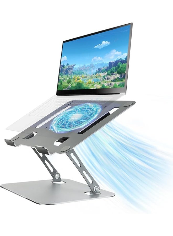 Laptop Stand with Cooling Fan – Adjustable Aluminum Alloy Multi-Angle Portable Laptop Holder for 11"-17.3" Notebooks - Image 1