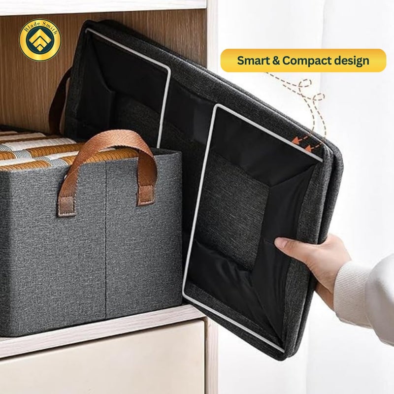 BLADESMITH 2Shelf Woven Fabric Wardrobe Organizer for Clothes Foldable Storage Perfect for Closet Bedroom or Office Organization - Image 4