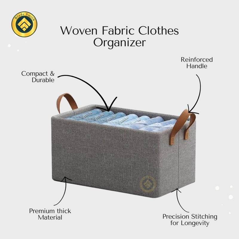 BLADESMITH 2Shelf Woven Fabric Wardrobe Organizer for Clothes Foldable Storage Perfect for Closet Bedroom or Office Organization - Image 5