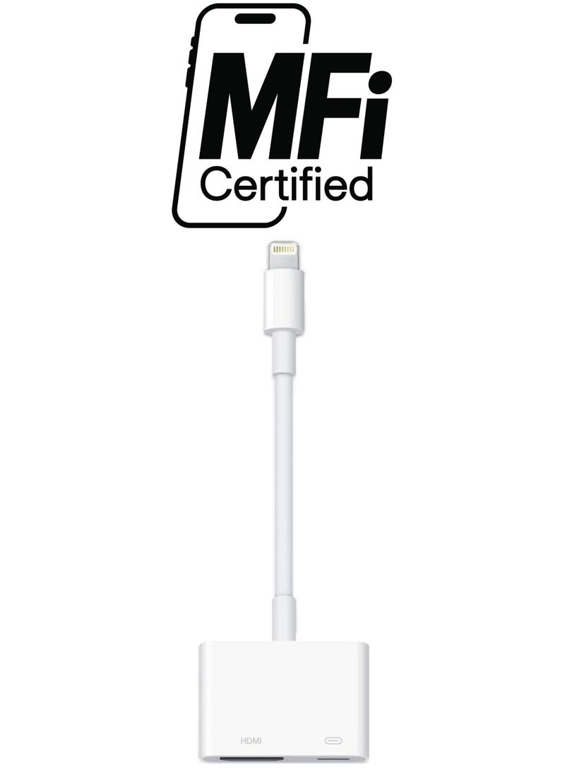 ICS Lightning To HDMI Digital AV Adapter For Apple White - Image 1
