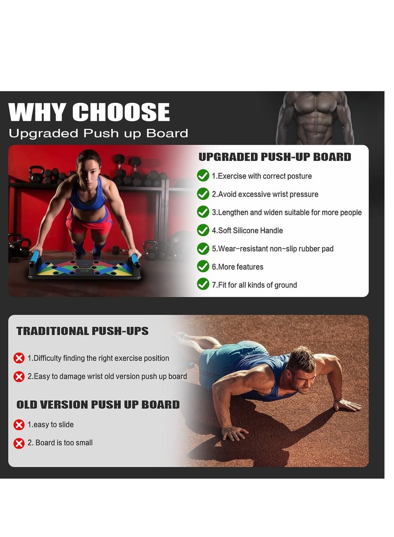 Push Up Board 9 in 1 Home Workout Equipment Multi-Functional Pushup Bar System Fitness Floor Chest Muscle Exercise Professional Equipment Burn Fat Strength Training Arm - Image 5