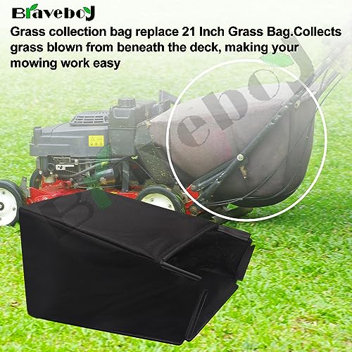 Braveboy 964-04007A 664-04007 Grass Bag Compatible with MTD Troy Bilt 21" Lawn Mower Grass Collection Bag for 664-04011 664-04027 664-04034 & More - (No Frames) - Image 2