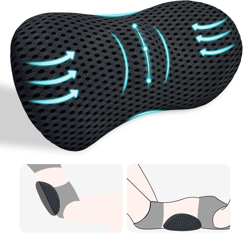 kasney Lumbar Support Pillow, Back Pillow for Low Back Pain Relief, Ergonomic Streamline Car Seat, Office Chair, Recliner and Bed (Black) - Image 1