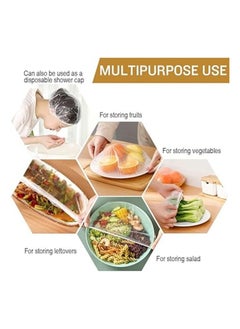 MIRFA Stretchable And Disposable Plastic Food Wrap And Container Lids (Pack of 100)  - Image 4