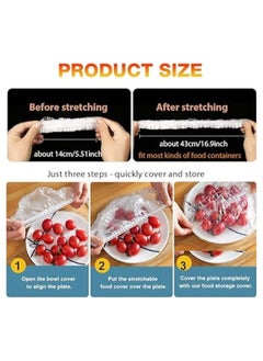 MIRFA Stretchable And Disposable Plastic Food Wrap And Container Lids (Pack of 100)  - Image 3