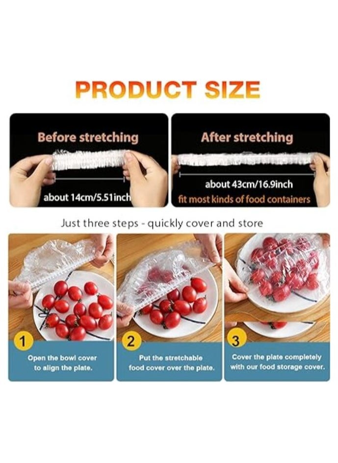 MIRFA Stretchable And Disposable Plastic Food Wrap And Container Lids (Pack of 100)  - Image 3