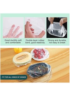 MIRFA Stretchable And Disposable Plastic Food Wrap And Container Lids (Pack of 100)  - Image 5