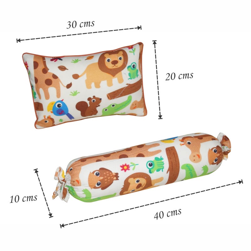 Oscar Home Cot Pillow + 2 BolsterSet with Fillers -Soft Eco Friendly Fabric (Safari) - Image 4