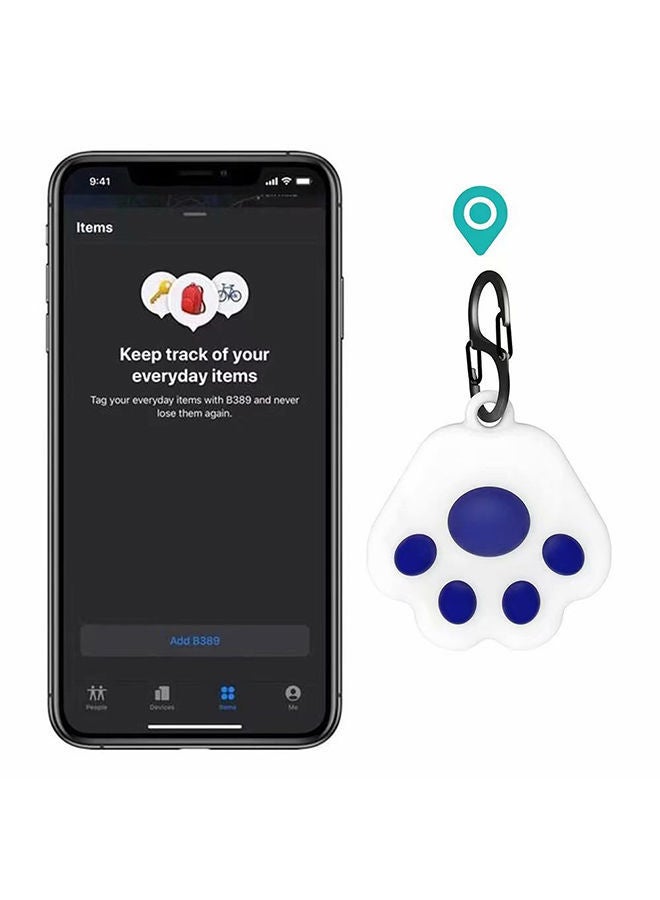 NIBEMINENT Protective Case Cover For Apple Airtag White/Blue  - Image 3