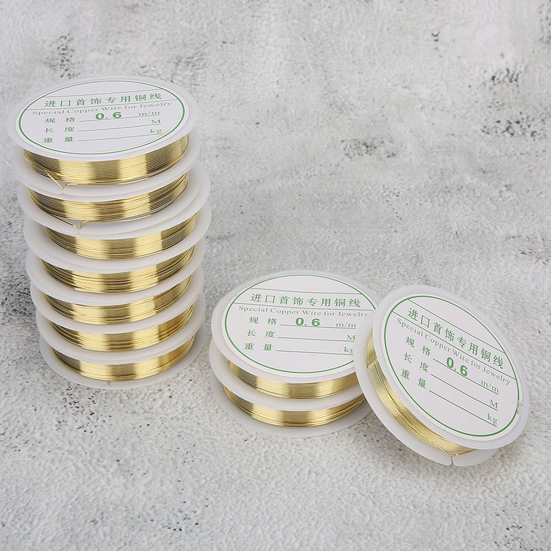 Jewelry Copper Wire DIY Bracelet Necklace Jewelry Making Beading Wrapping Wire10pcs 0.6mm Gold - Image 4