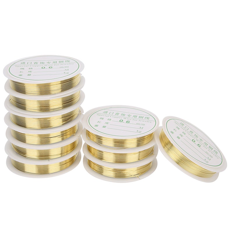 Jewelry Copper Wire DIY Bracelet Necklace Jewelry Making Beading Wrapping Wire10pcs 0.6mm Gold - Image 2