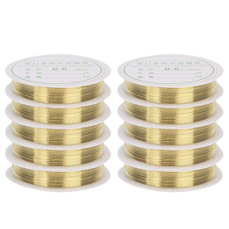 Jewelry Copper Wire DIY Bracelet Necklace Jewelry Making Beading Wrapping Wire10pcs 0.6mm Gold - Image 3