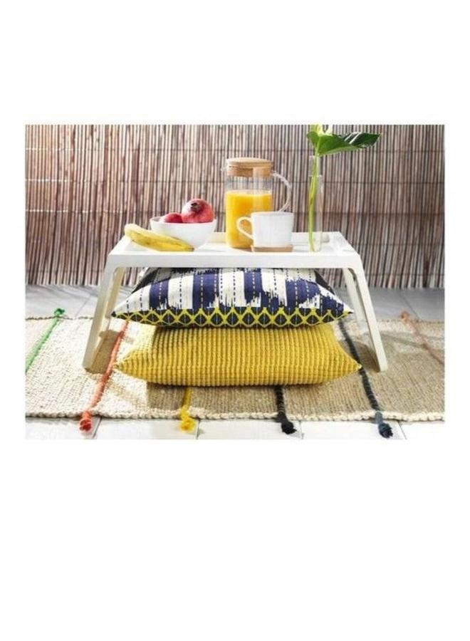 HOMESTAR طاولة جانبية بجانب السرير مع أرجل قابلة للطي طاولة لابتوب قابلة للطي للسرير بيضاء - Image 3