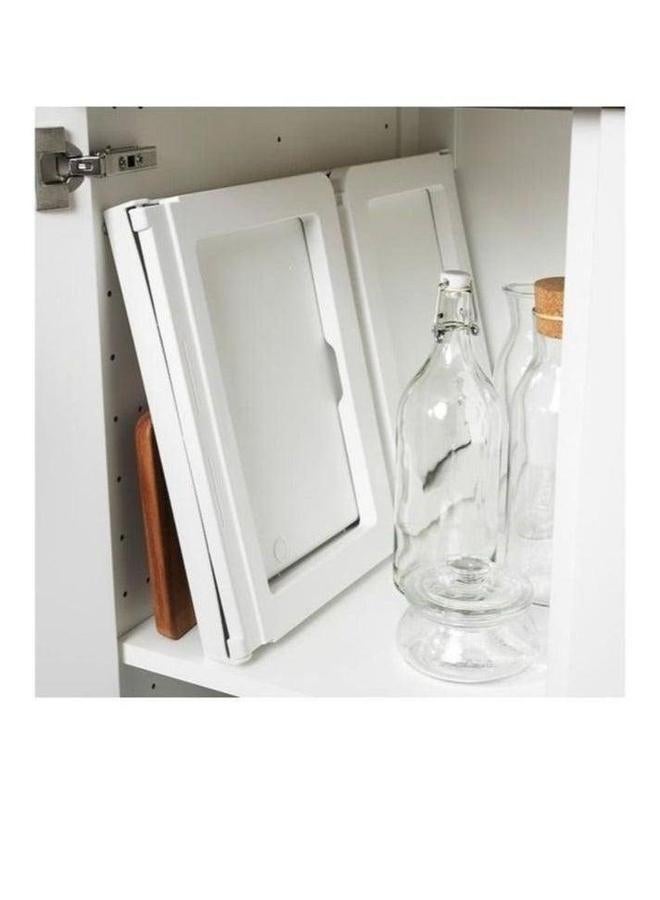 HOMESTAR طاولة جانبية بجانب السرير مع أرجل قابلة للطي طاولة لابتوب قابلة للطي للسرير بيضاء - Image 4