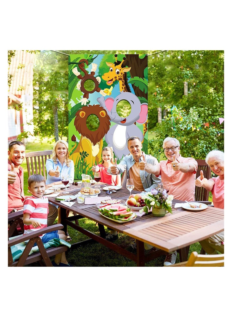 اب تو ديت  بوستر بصور حيوانات سفاري وحيوانات الغابة البرية، لافتة مضحكة للتصوير الفوتوغرافي للوجه والحفلات والمدرسة - Image 3