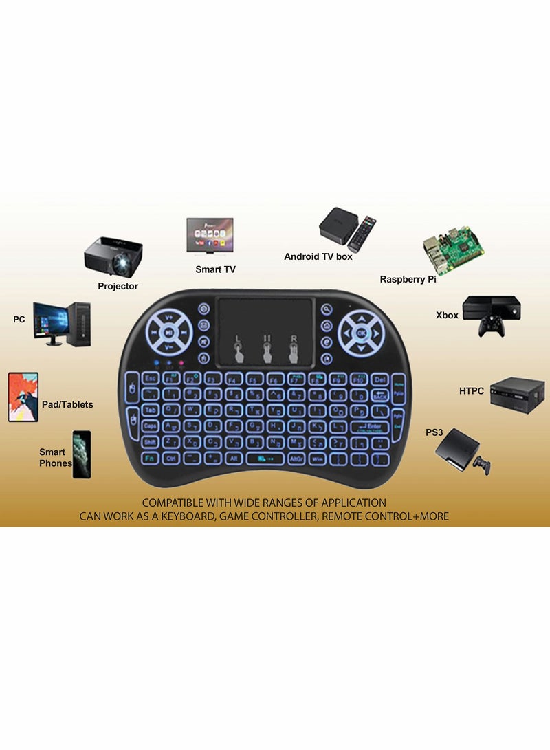 Excefore Wireless Mini Keyboard Remote Control Touchpad Mouse Combo Controller with RGB Backlit for Smart TV Android TV Box PC IPTTV 2.4GHz  - Image 5