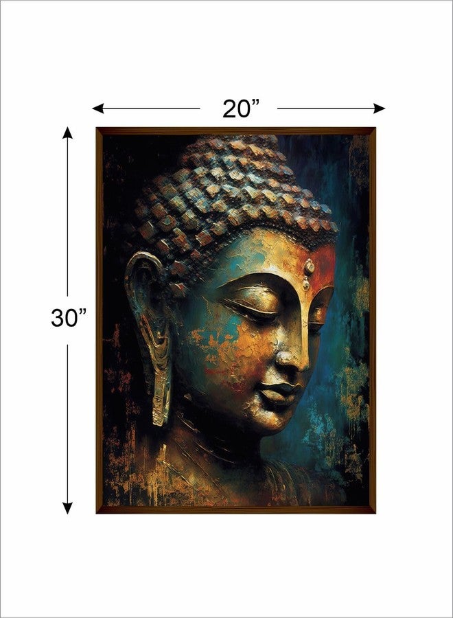 Artsense Luxe 3d look Buddha lucky canvas Painting for wall decoration Abstract wall painting for living room big size painting for home decoration with frame-Multicolor -20x30 inches/(50x71cm) - Image 4