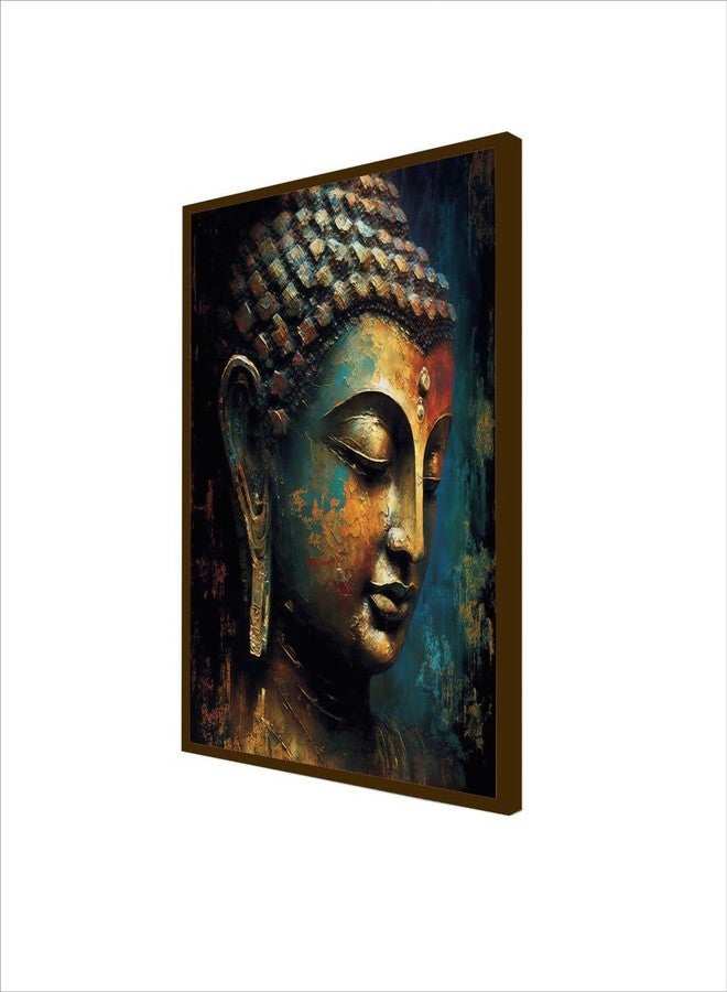 Artsense Luxe 3d look Buddha lucky canvas Painting for wall decoration Abstract wall painting for living room big size painting for home decoration with frame-Multicolor -20x30 inches/(50x71cm) - Image 2