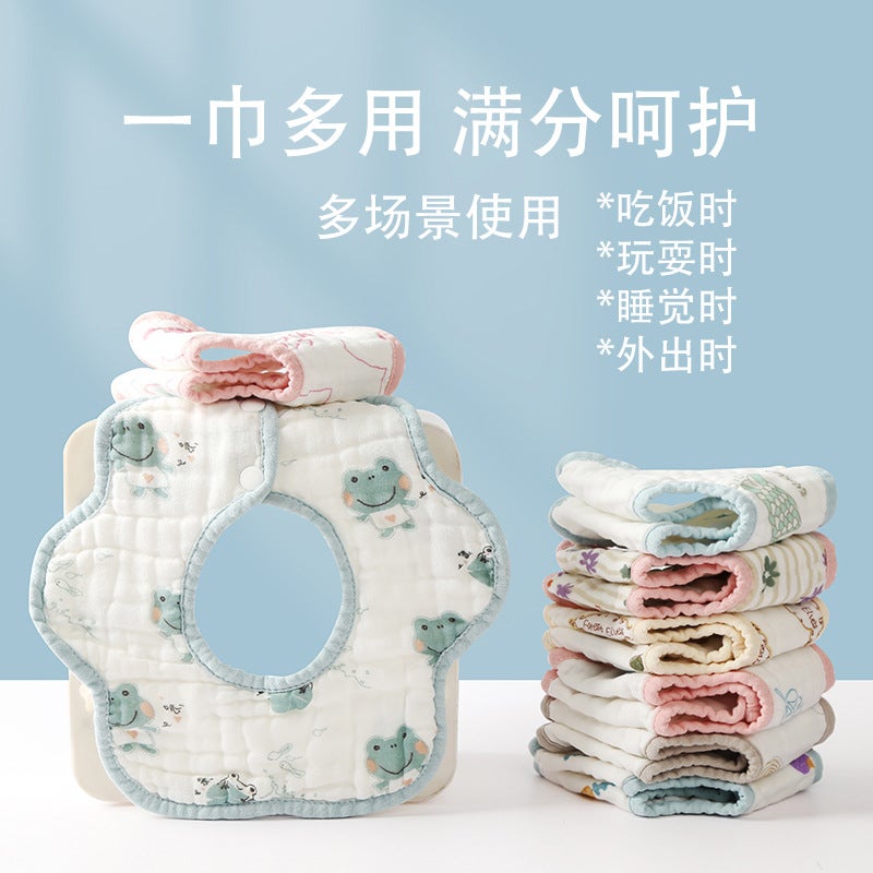 Cotton Baby Bibs with Petal Design - Absorbent & Soft - Image 2