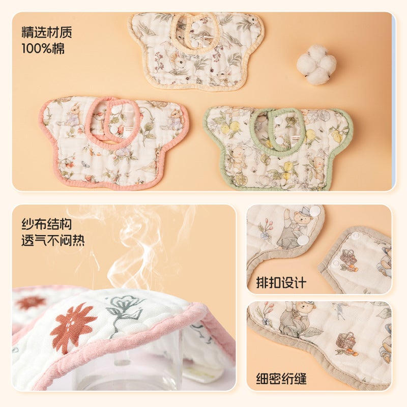 Cotton Baby Bibs with Petal Design - Absorbent & Soft - Image 3