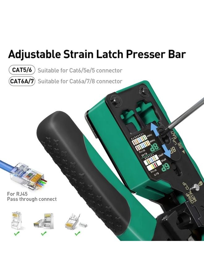 Red RJ45 Crimping Tool For Cat7 Cat6a Cat6 Cat5e Ethernet Cable Connectors - Image 3