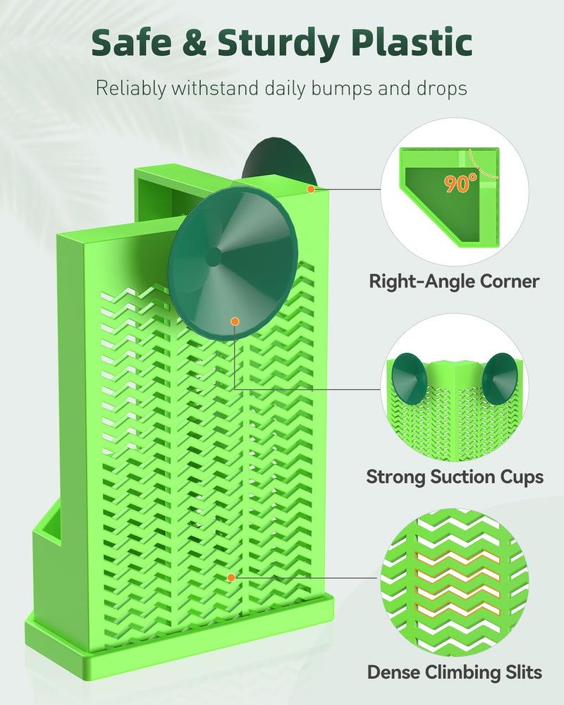 Pawfly Bearded Dragon Feeder - Escape-Proof Corner Reptile Food Box, Wall-Mounted with Suction Cups for Insects - Bug Bowl for Lizards, Geckos, Chameleons & Frogs - Image 5