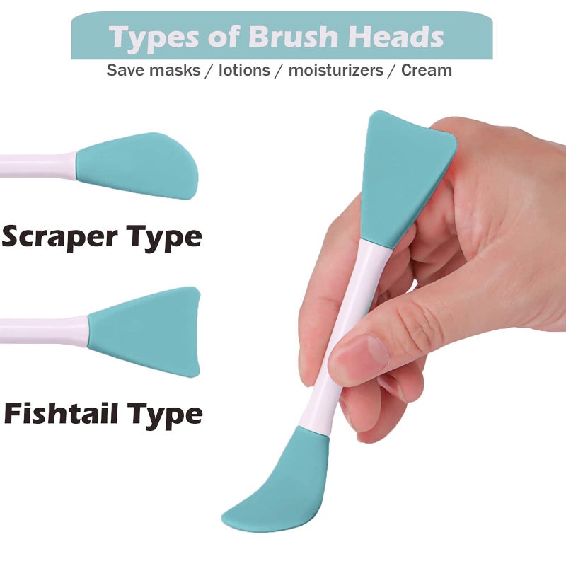 RamPula Mask Applicator Silicone Face Brush Face Mud Cream,Clay Mask,DIY,Modeling Mask Brushes DIY Mud Mixing Spatula Double-end Handheld Scoop Skin Care Make up Foundation Gel Cosmetic Tools - Image 4