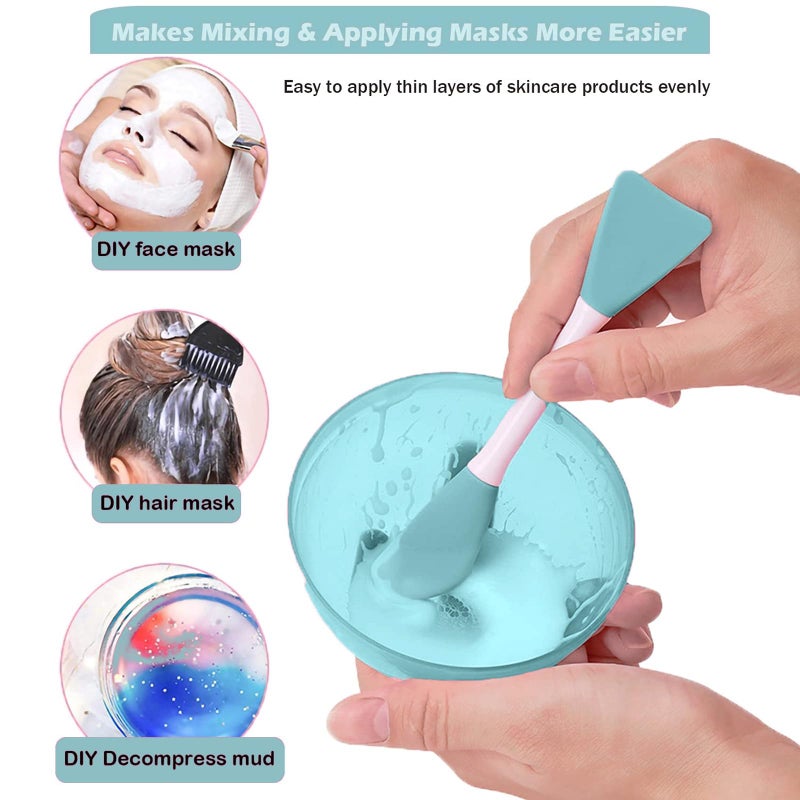 RamPula Mask Applicator Silicone Face Brush Face Mud Cream,Clay Mask,DIY,Modeling Mask Brushes DIY Mud Mixing Spatula Double-end Handheld Scoop Skin Care Make up Foundation Gel Cosmetic Tools - Image 3