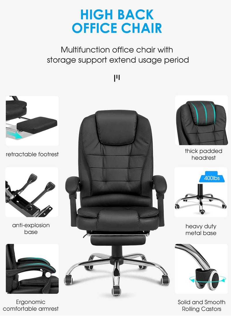 ZUIHAO Back Ofiice Chair Adjustable PU Leather PC Computer Chair for Gaming Office or Students Ergonomic High Back Computer Chairs - Image 2