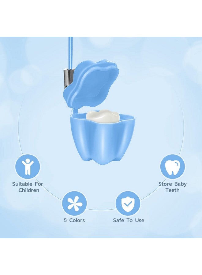 SUPVOX 5PCS Baby Teeth Storage Box with Necklace: Cute Deciduous Tooth Organizer for Kids, Keepsake Holder for Milk Teeth(Mixed Color) - Image 4