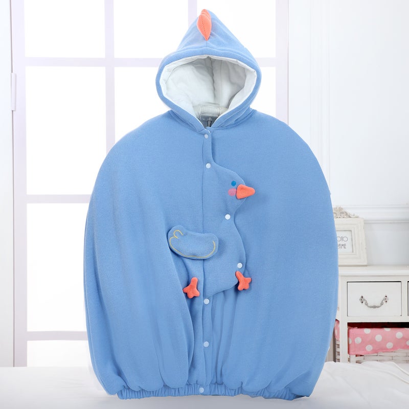 Baby Cape Cloak Autumn Winter Windproof Wrap 0-6M Duck blue