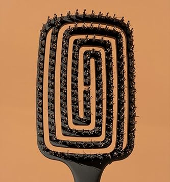 Regincos Regincs Yoga Flex Brush Flexible Natural Bristles AntiTangling Detangles Dry and Wet Hair Black - Image 5