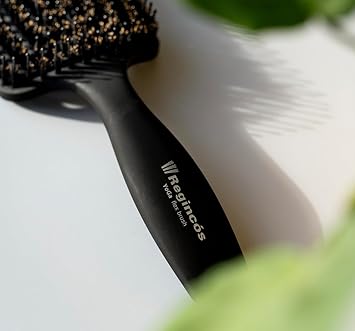 Regincos Regincs Yoga Flex Brush Flexible Natural Bristles AntiTangling Detangles Dry and Wet Hair Black - Image 4